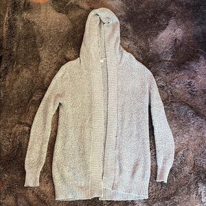 Mudd Textured Knit Cardigan in Gray